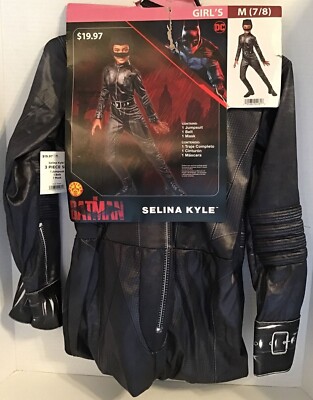 Selina Kyle Girls Cat Woman Halloween Costume DC MEDIUM 7-8 ~OR~ Large 10-12