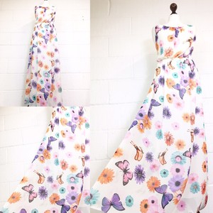 white butterfly maxi dress
