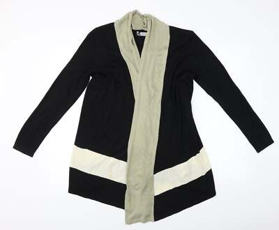 Marks and Spencer Damen Schwarz Kragen Baumwollmischung Cardigan Größe 10