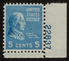 US Scott #810 5c Monroe Mint OG NH PSE 95 Certificate