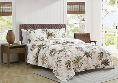 3pc Tommy Bahama Bonny Cove Full Queen Reversible Quilt Set