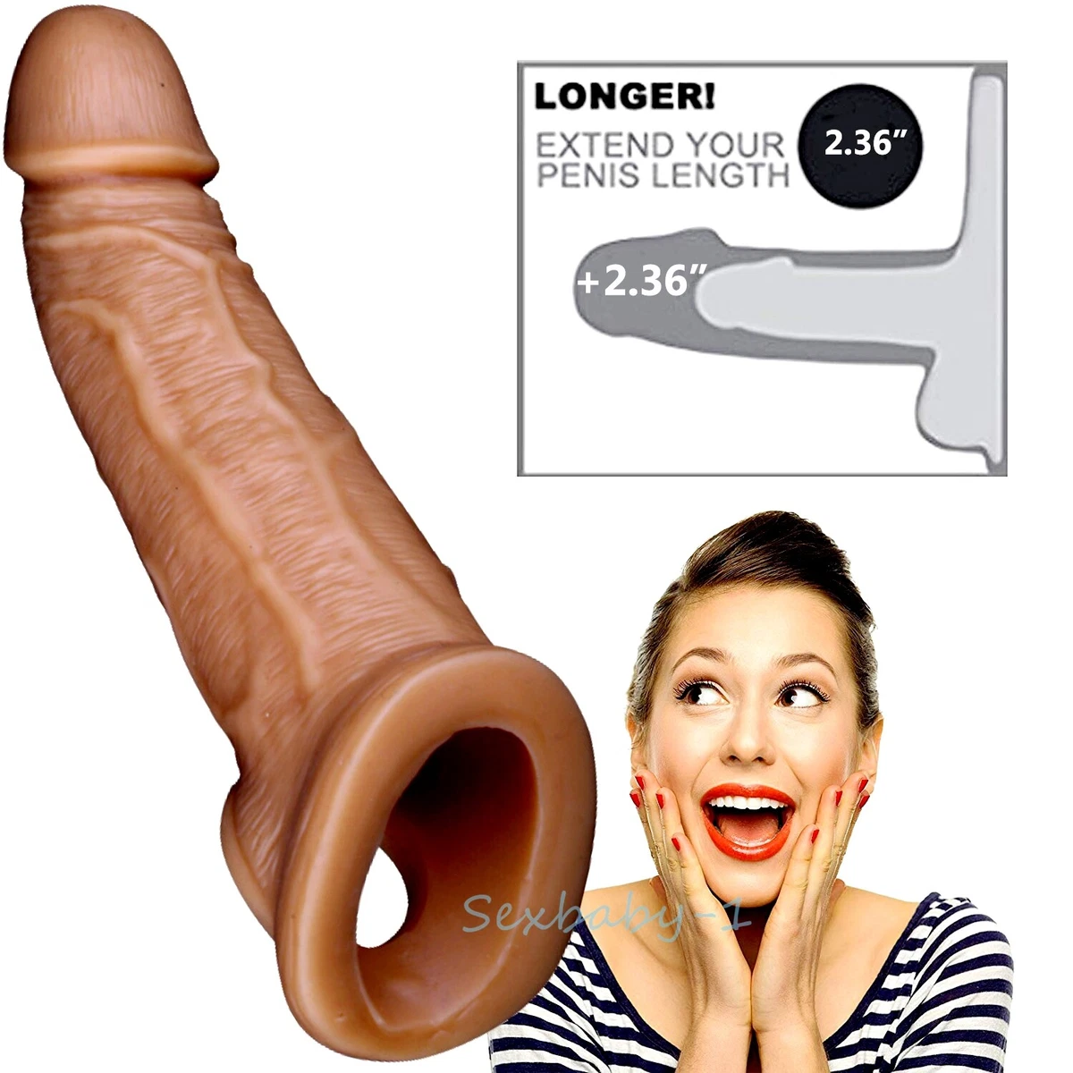 Huge-Penis-Sheath-Extension-Girth-Extender-Enlarger-Big-Enhancer-Sleeve-Erection  | eBay