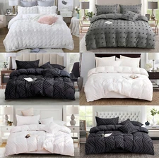 Tufted Ruffles Jacquar Queen/King/Super Size Bed Duvet/Doona/Quilt Cover Set