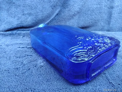 Vidrios De Levante (GOOD COND) 18cm 7" Cobalt Blue Glass Bottle Flask Hand Blown - Picture 4 of 13