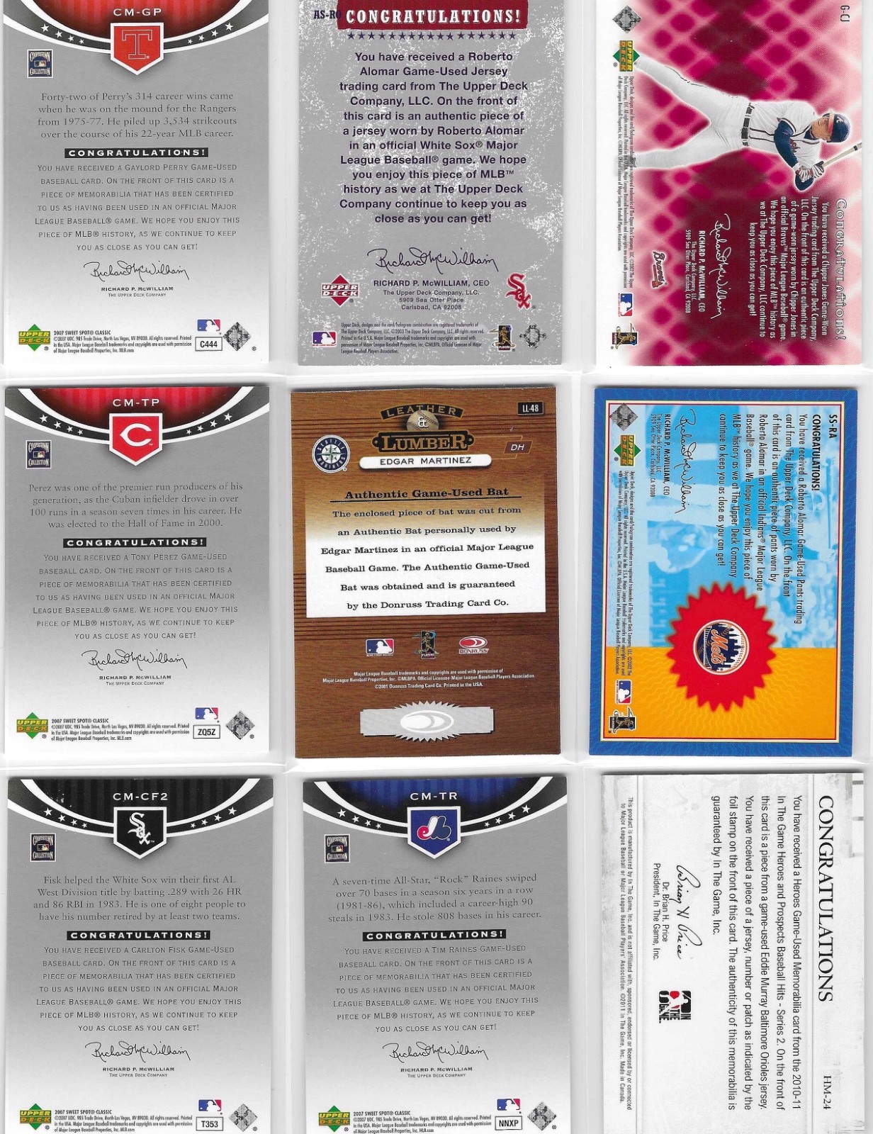 Lot of 27 Baseball Hall Of Famers Game Used Jersey & Bat Cards Some #'D!!! view 4