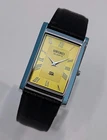 Vintage Style Seiko Slim Quartz Yellow Dial Japanese Wristwatch for Men