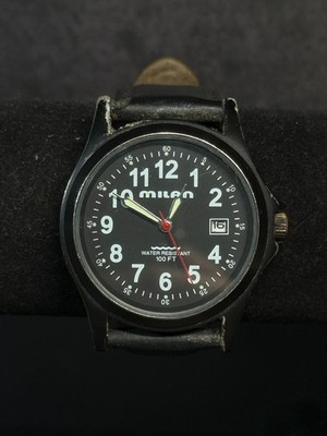 Milan MLN846 Quartz Watch Black Base Metal Bezel Japan Movt