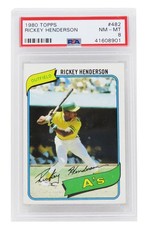 Rickey Henderson 1980 Topps Baseball #482 RC Rookie Card - PSA 8 NM-MT (H)