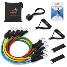 Resistance Tube Bands 12 Piece Set with Instruction Booklet