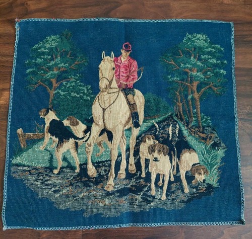Jacquard Tapestry Hunting Horse Scene English Traditional Panel Art Decor