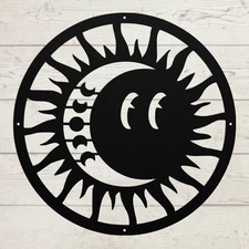 Sun and Moon Metal Decor Art Sign Home Decor Housewarming Gifts Astrology Lovers