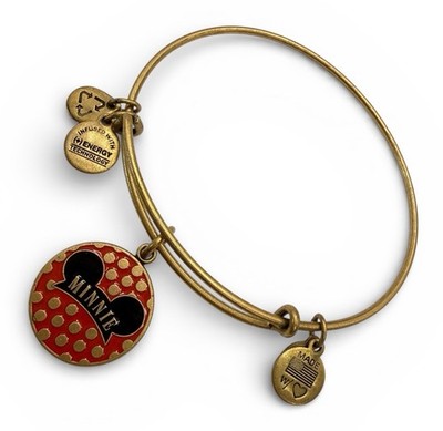 Alex and Ani Disney Minnie Mouse Red Polka Dot Bangle Bracelet Gold Adjustable