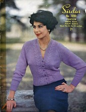 Sirdar 7690 Lady Cardigan 4ply 32-38" Vintage Knitting Pattern
