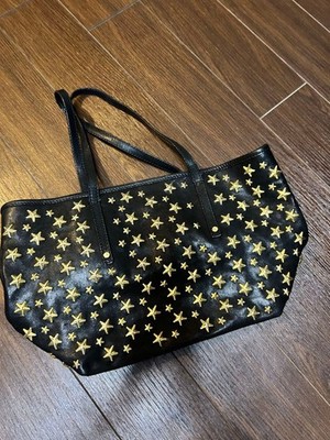 JIMMY CHOO Sasha S mini Star Studs Leather Hand Bag Women gold Black Genuine