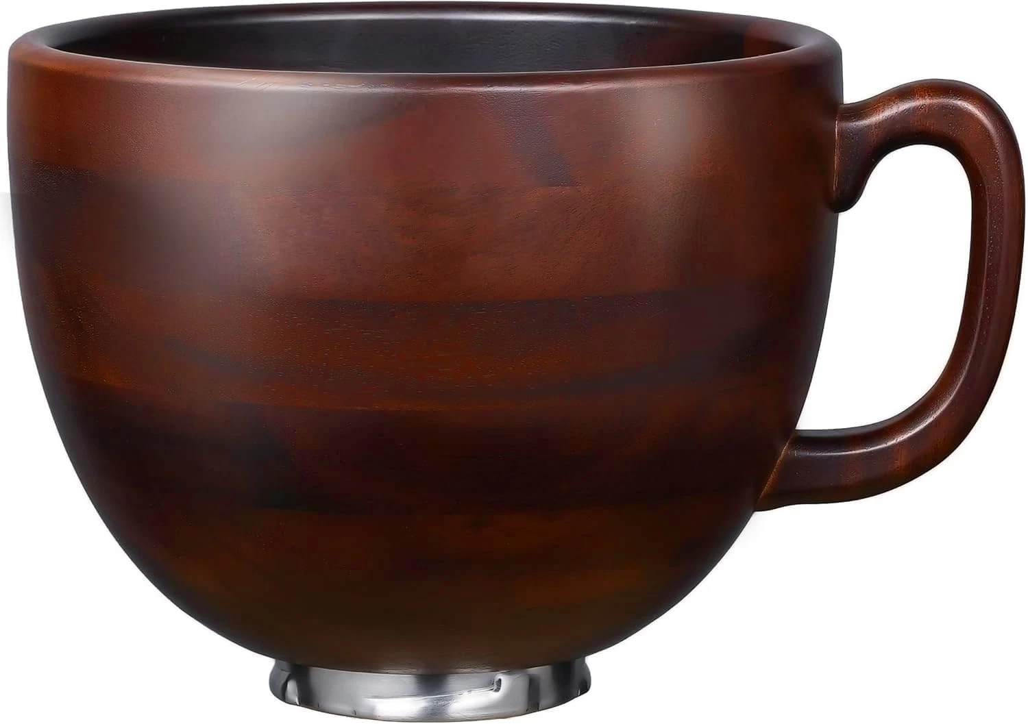 Premium Walnut Wood Mixing Bowl with Handle – Compatible with Kitchenaid Mixer B