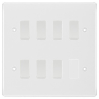 BG weiß 7 Gang Intermediate Custom Grid Lichtschalter mit Back Box