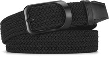 Plus Size 44" to 68" Big  Tall Belts Men Black Woven Elastic Braided Stretch