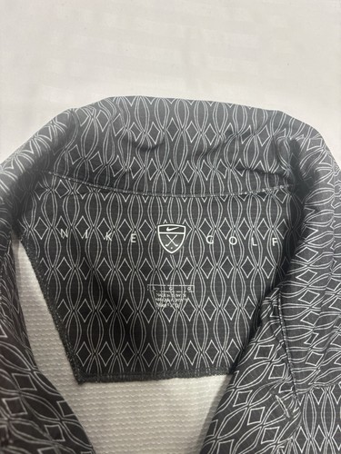 Nike Golf Dri-Fit Polo Short Sleeve Shirt Large Gray Black Design Logo - Picture 9 of 12