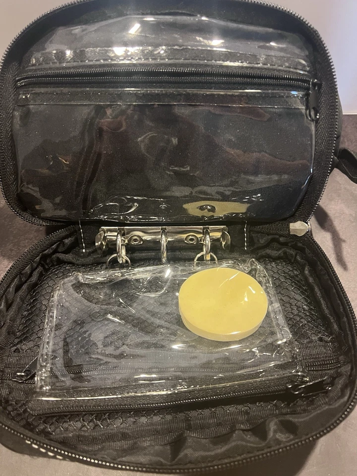 Studio Basics Black Travel Cosmetic Makeup Case with Binder & Zip Pouch - Image 2 of 4