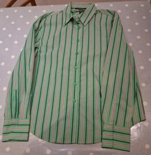 BNWT Primark Green & Pink Striped Blouse Shirt Woman's Size 12