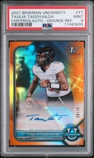 TAULIA TAGOVAILOA 2021 Bowman U Chrome 1st ORANGE Refractor Auto /25 PSA 9 Mint