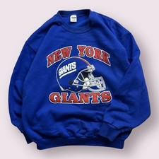 Vintage Men  s New York Giants NFL Spellout Sweatshirt 90s Sz M Blue READ