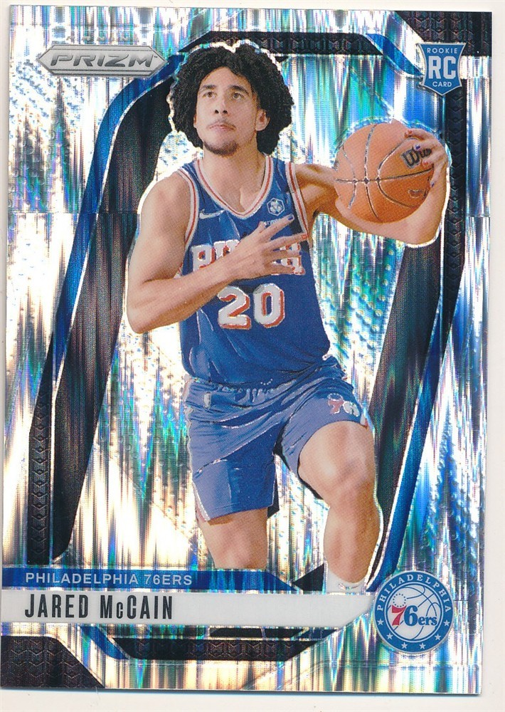 JARED MCCAIN 2024/25 PANINI PRIZM #222 RC ROOKIE SKEWED PRIZMS 76ERS SP #097/249