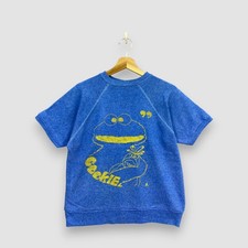 Vintage 70s Sesame Street Sweater Cookie Monster Raglan Crew Sweatshirt Size S