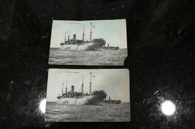 Vintage U.S.S. Antigone Black & White Postcard Lot of 2 Unposted