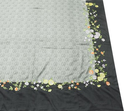 Sushila Vintage Gray 100% Pure Silk Saree Floral Embroidered Soft Sari Fabric