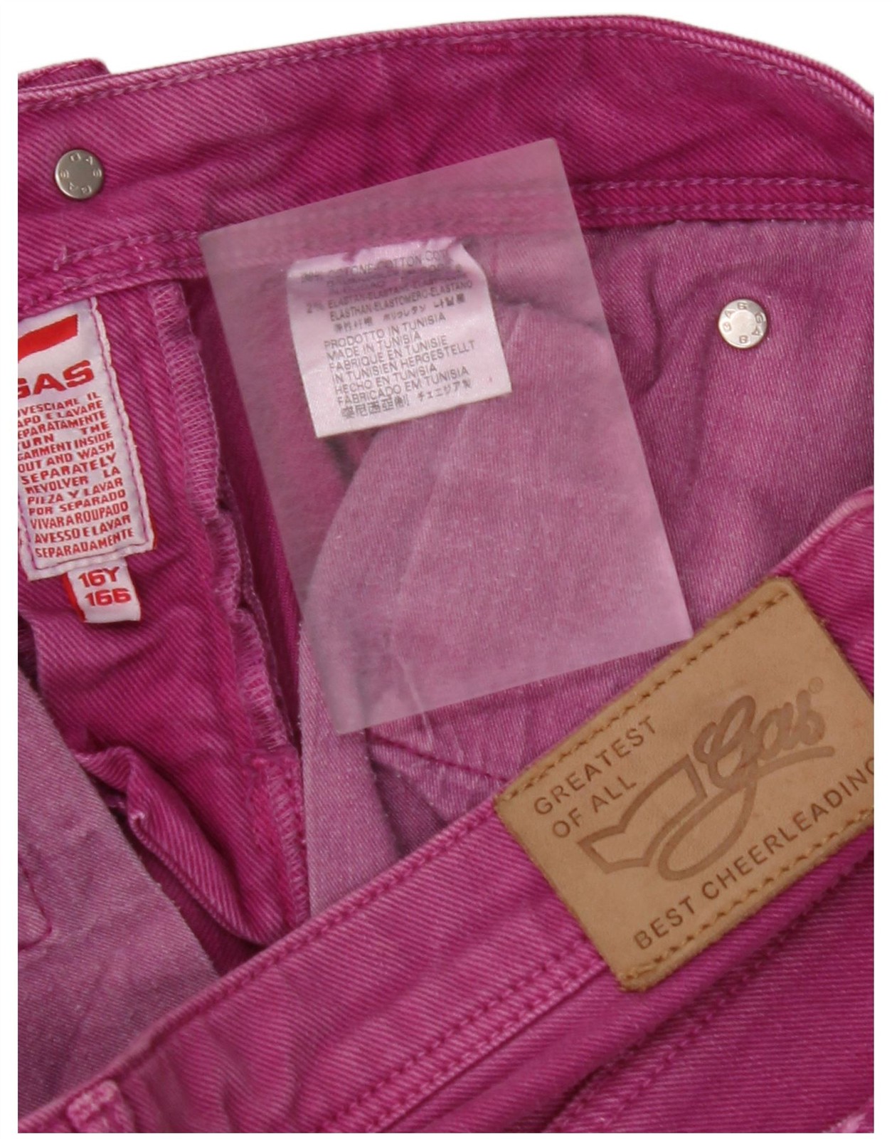 GAS Girls Straight Jeans 15-16 Years W32 L30 Purple Cotton BN17 image 4