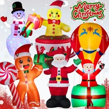 Christmas Inflatable Tree Snowman Santa LED Lighted Blow up Lawn Yard Decoration