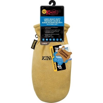 Kinco Pigskin Leather Cold Weather Black/Gold Mittens L #901T-L NEW