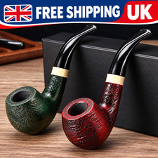 Wooden Tobacco Pipe Handmade Bent Retro Smoking Pipe Gift for Men