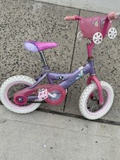 Huffy Disney Princesa 12” Niñas Bicicleta Rosa Púrpura Niños Bicicleta Cesta Sin Entrenadores