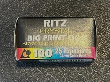 Ritz Crystal Big Print QC+  100 ISO 25 Exp 24mm Film Rolls Exp 5/03 NOS