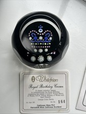 Whitefriars Glass Paperweight Birth of Prince Harry 1984 Boxed and Certificate
