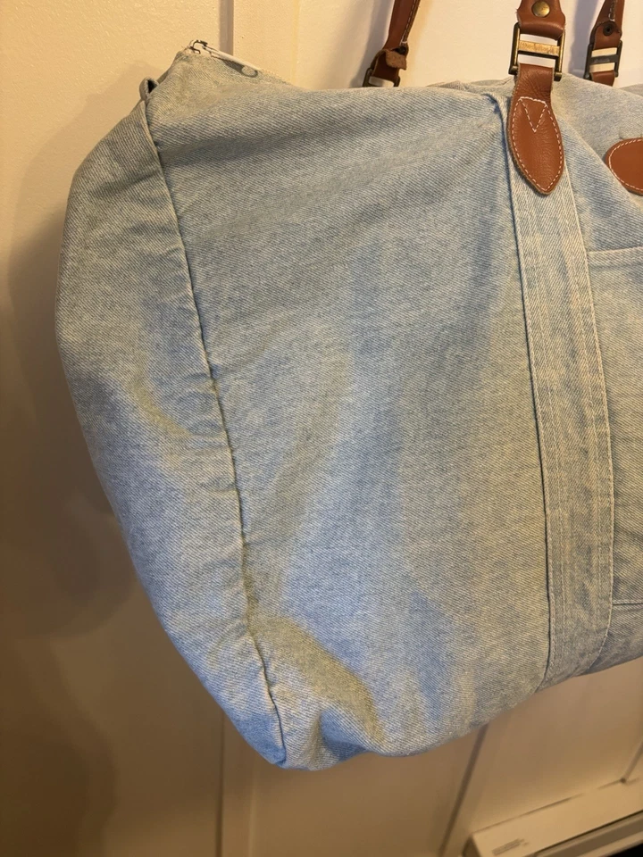 Bolso de Lona Denim Grande Vintage Años 90 Floral Viaje Fin de Semana Bolso Foto 4 de 4