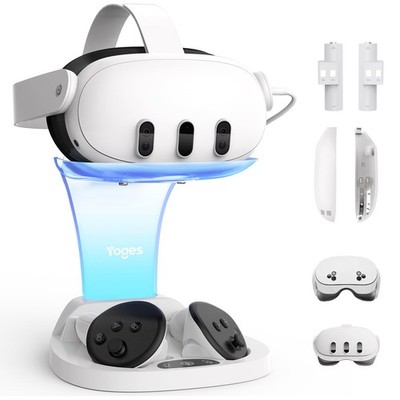 YOGES Charging Dock for Meta Quest 3S, Quest 3 Fast Charging Station with 2 R...