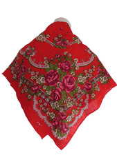 großer Tuch Trachten Blumen Rosen 73 x73 Ornamente rot grün reine Wolle