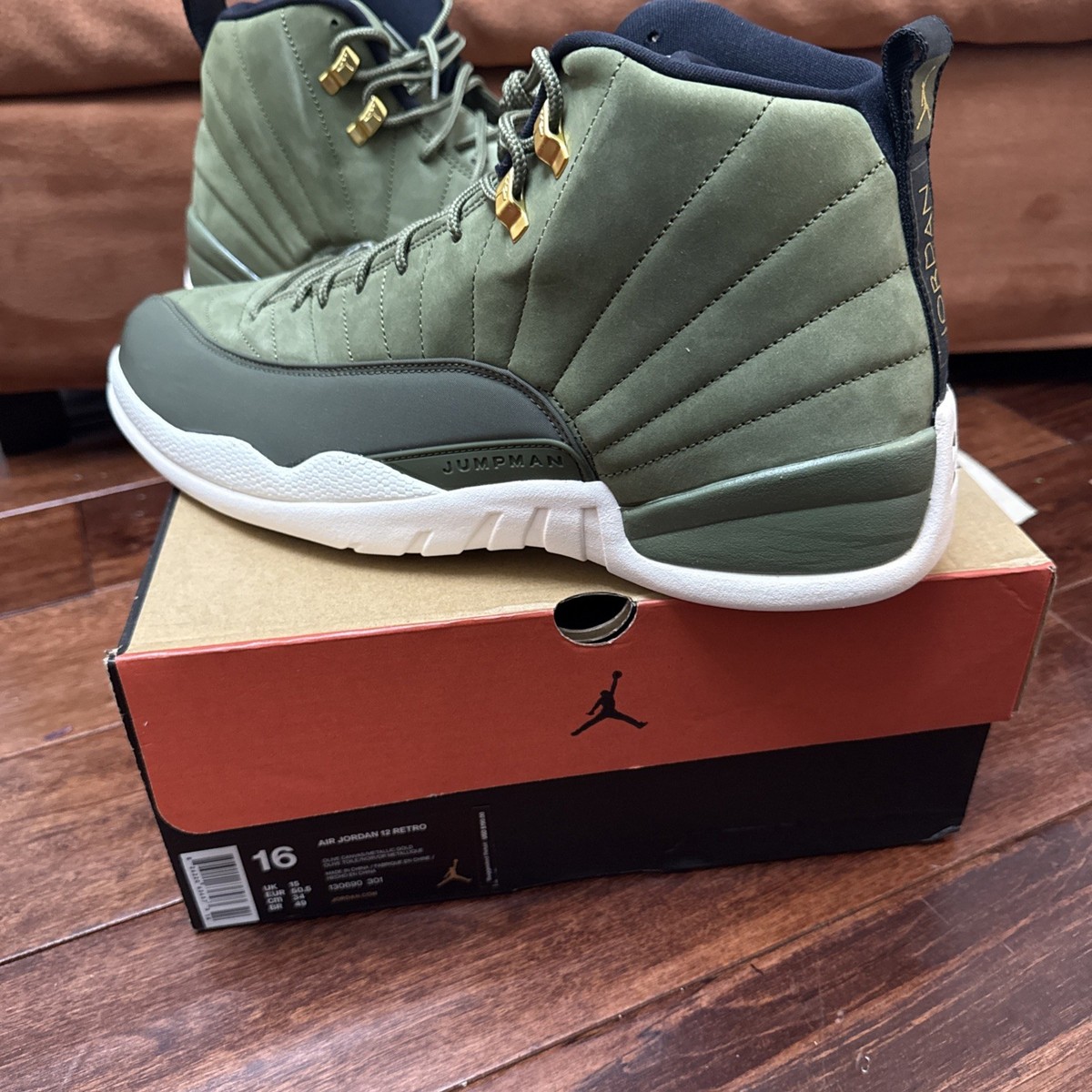 Jordan Air 12 Retro Olive Green Size 16 New In Box 130690-301 | eBay