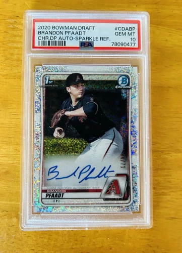 2020 Bowman Chrome 1st Brandon Pfaadt Sparkle Refractor Auto 44/71  Mint PSA 10 
