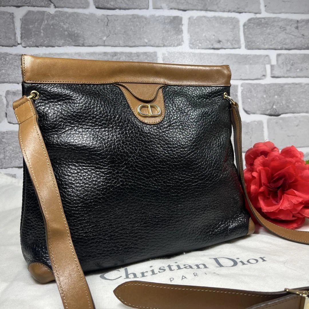 Authentique sac bandoulière Christian Dior une épaule logo CD bandoulière cuir