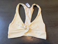 NEW off white ribbed     L SPACE swimsuit bikini top size small