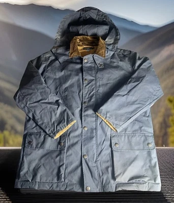 VTG Polo Ralph Lauren Oilcloth Waxed Cotton Chore Coat Barn Field Jacket Mens L