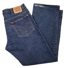 Levi's 517 Bootcut Jeans Mens (40)38 x 32 Distressed Dark Wash Heavy 