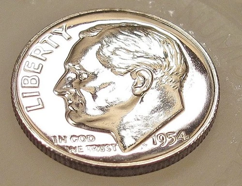 1954 Choice  Proof  "EYE CANDY" Dime 90% Silver Blazing Luster  #302 ~ 4