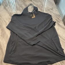 Swannies Golf Men's 3XL Gray Solid 1/4 Zip Mock Neck Polyester Pullover hoodie
