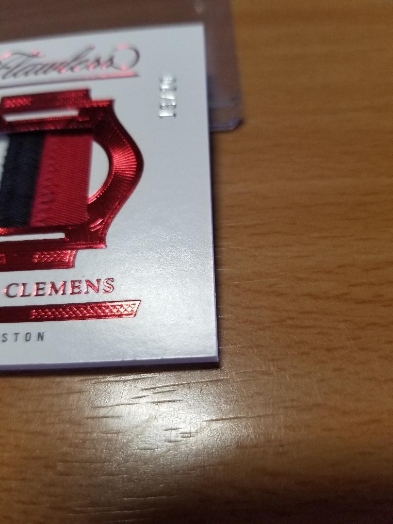 2025 Panini Flawless Roger Clemens Autograph Prime Ruby 3 Color Patch Auto #/20 view 5