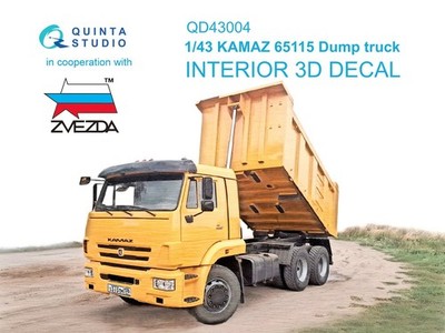 Quinta Studio 1/43 KAMAZ 65115 Muldenkipper 3D-gedruckt & farbig innen (Zvezda)